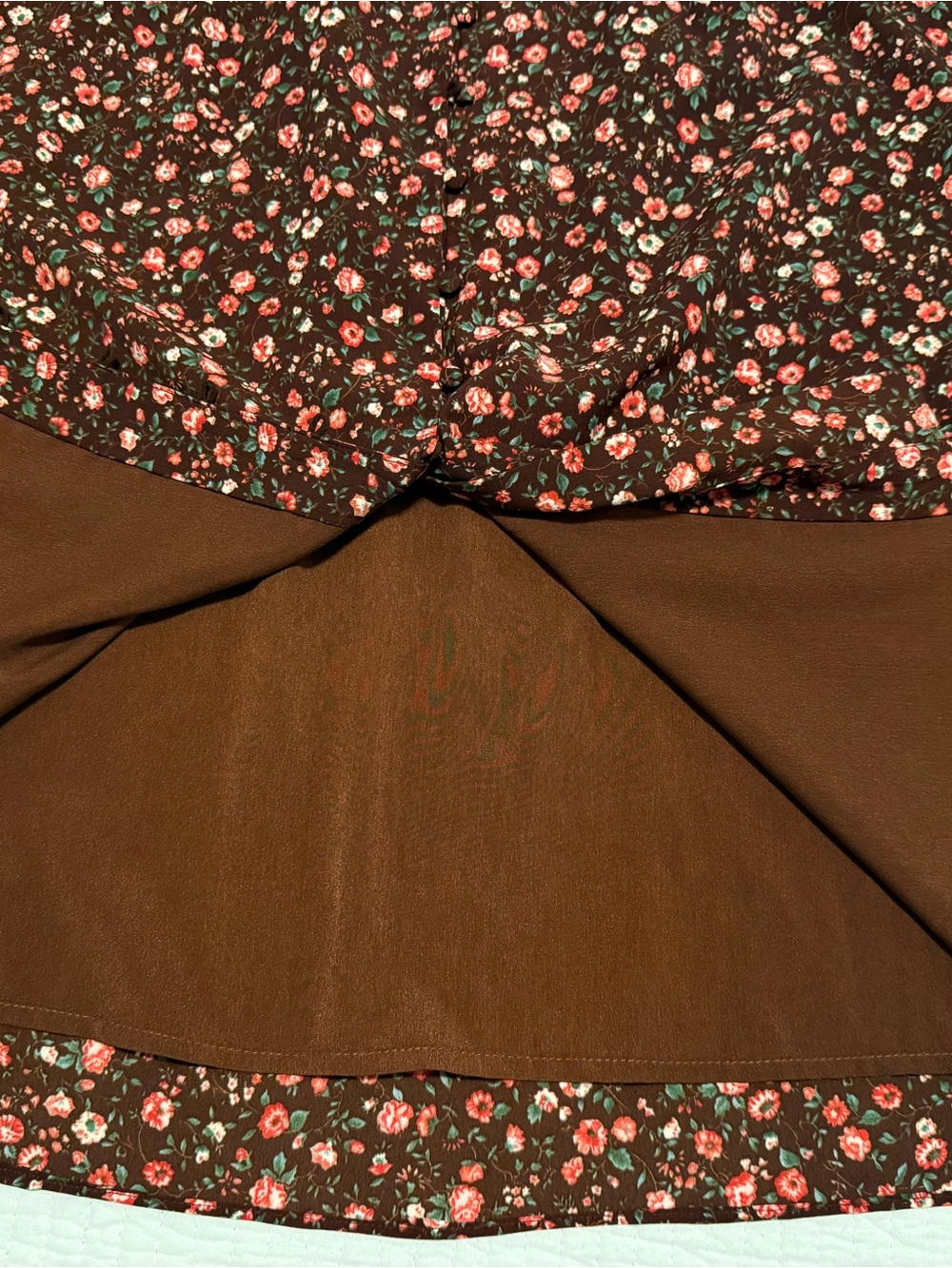 English Factory Floral Long Sleeve Mini Dress with Front Button Detail - Picture 9 of 13